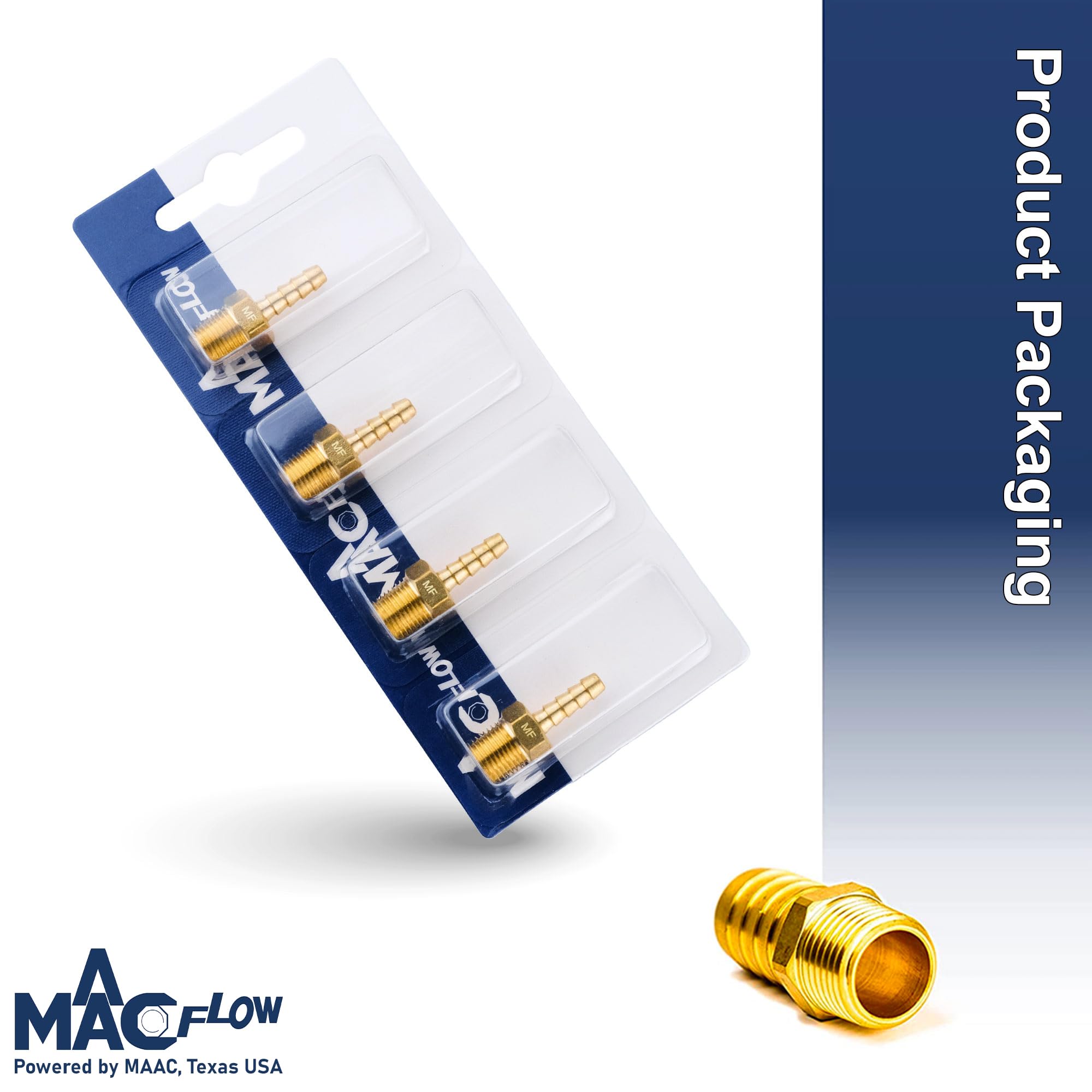 MAACFLOW 真鍮有刺ホース継手 1/8インチホースIDバーブ x 1/4インチオスNPTアダプターカプラーコネクタ (2個パック) Amazon.co.jp: MAACFLOW - 真鍮有刺鉄ホース継手 1/8インチホースID